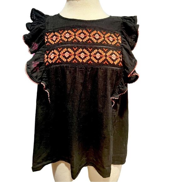 MADEWELL Embroidered Ruffle-Shoulder Tank Top Size XL - Picture 9 of 9